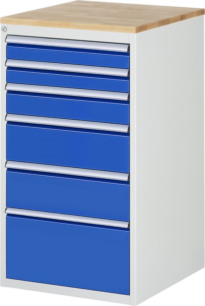Rau Schubladenschrank Serie 7000 6 Schubladen Größe L inclusive Platte Buche Produktbild Rau Schubladenschrank Serie 7000 6 Schubladen Größe L inclusive Platte Buche