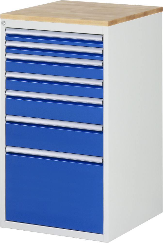 Rau Schubladenschrank Serie 7000 inclusive Buche Arbeitsplatte Breite 580 mm Produktbild Rau Schubladenschrank Serie 7000 inclusive Buche Arbeitsplatte Breite 580 mm