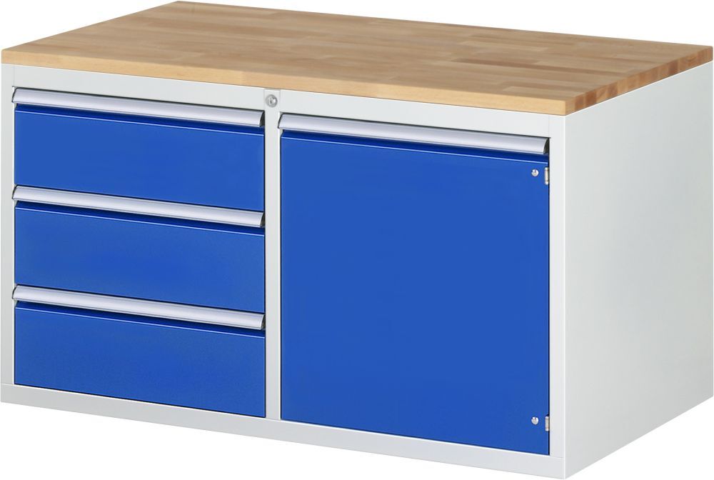 Rau Schubladenschrank Serie 7000 Arbeitsplatte Buche 3 Schubladen 1 Flügeltür Produktbild Rau Schubladenschrank Serie 7000 Arbeitsplatte Buche 3 Schubladen 1 Flügeltür