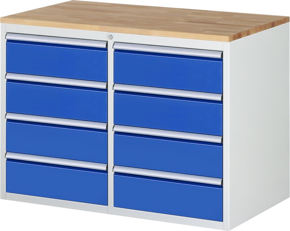 Rau Schubladenschrank Serie 7000 8 Schubladen inclusive Buche Arbeitsplatte Produktbild Rau Schubladenschrank Serie 7000 8 Schubladen inclusive Buche Arbeitsplatte