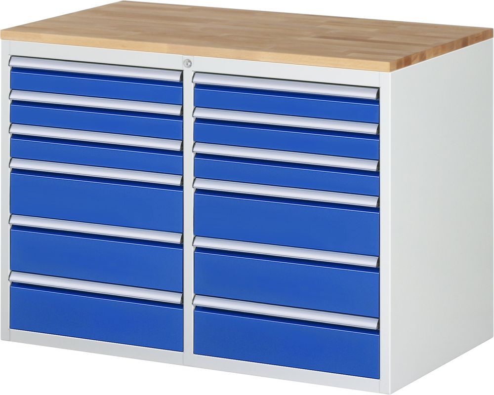 Rau Schubladenschrank 12 Schubladen B1145 mm Serie 7000 inklusive Buche PlatteRAU Schubladenschrank  Produktbild Rau Schubladenschrank 12 Schubladen B1145 mm Serie 7000 inklusive Buche PlatteRAU Schubladenschrank