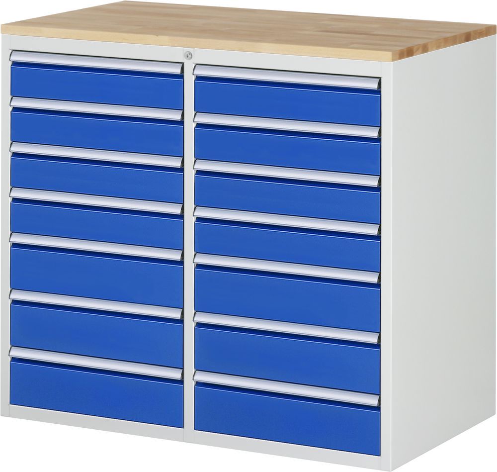 RAU Schubladenschrank Serie 7000 inclusive Arbeitsplatte Buche RAU Schubladenschrank Serie 7000 inclusive Arbeitsplatte Buche