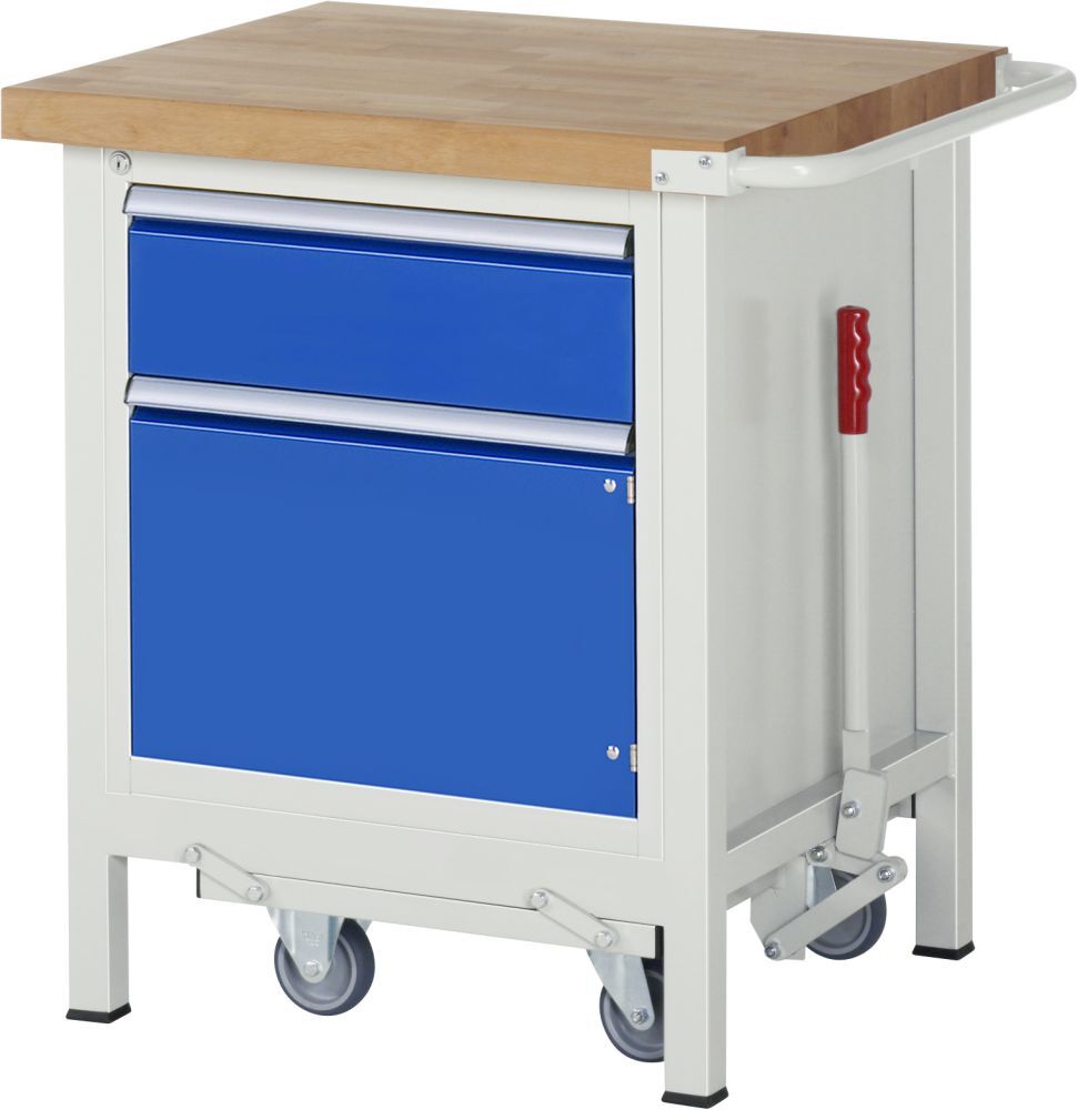 RAU Werkbank mit absenkbarem Fahrgestell Modell 8152 B750 x T700 x H880 mm RAU Werkbank mit absenkbarem Fahrgestell Modell 8152 B750 x T700 x H880 mm