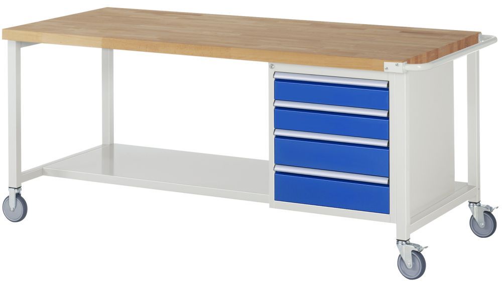 Rau Fahrbare Werkbank 8000 Modell 8162 Breite 2000 mm Höhe 880-1080 mm Produktbild Rau Fahrbare Werkbank 8000 Modell 8162 Breite 2000 mm Höhe 880-1080 mm
