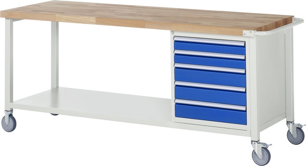 Rau Fahrbare Werkbank 8000 Buche-Massiv Modell 8171 Breite 2000 mm Produktbild Rau Fahrbare Werkbank 8000 Buche-Massiv Modell 8171 Breite 2000 mm