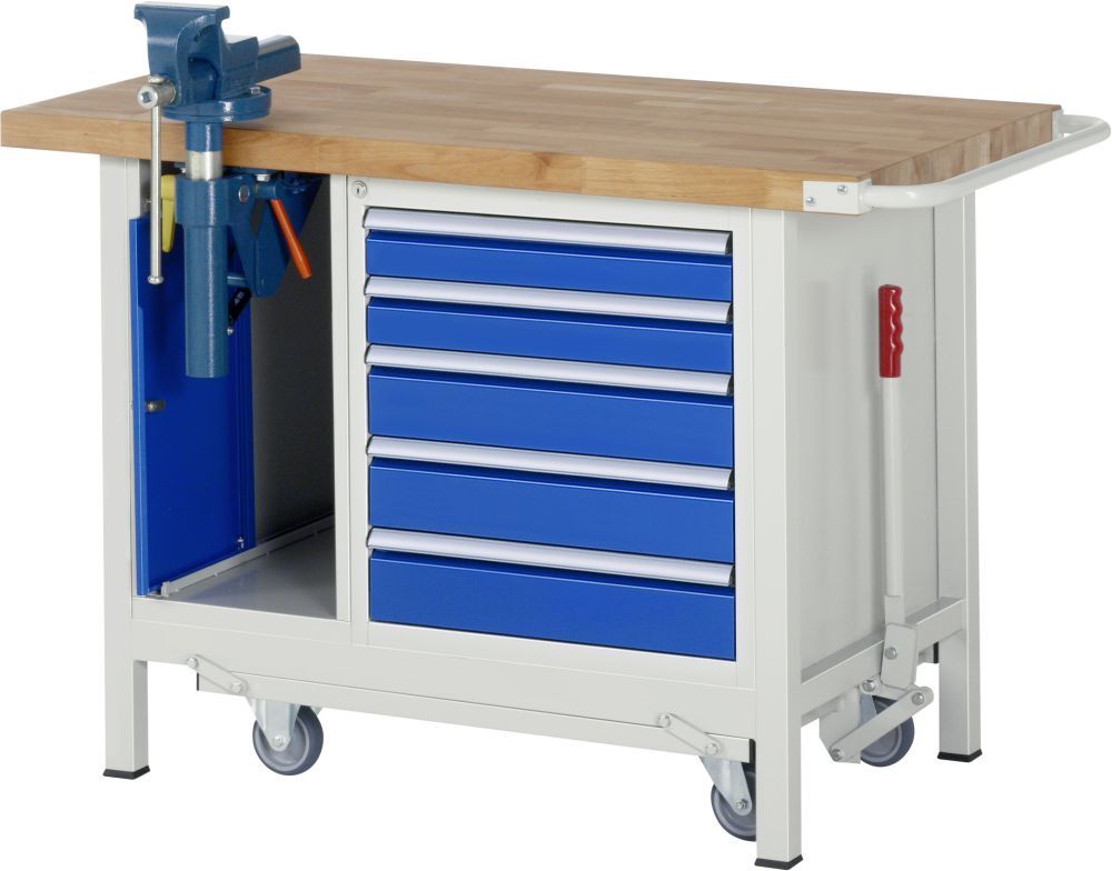 Rau Absenkbare Werkbank 8000 Modell 8187 Buche-Massiv Produktbild Rau Absenkbare Werkbank 8000 Modell 8187 Buche-Massiv