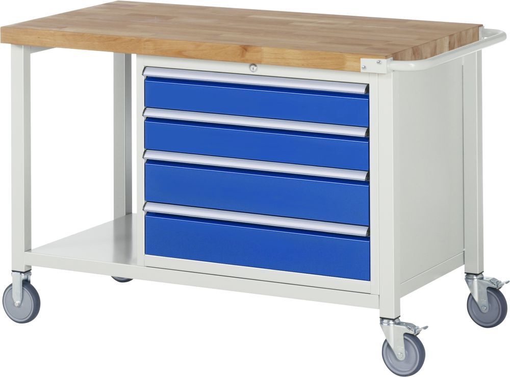 Rau Fahrbare Werkbank 8000 Modell 8262 Breite 1250 mm 4 Schubladen Produktbild Rau Fahrbare Werkbank 8000 Modell 8262 Breite 1250 mm 4 Schubladen