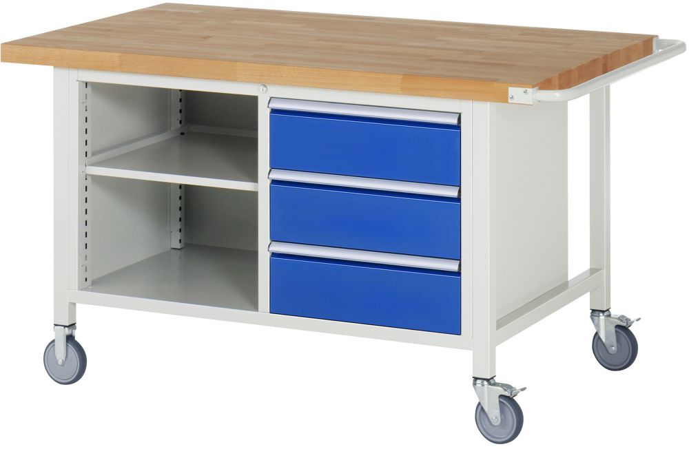 Rau Fahrbare Werkbank 8000 Modell 8462 Buche-Massiv Breite 1500 mm Produktbild Rau Fahrbare Werkbank 8000 Modell 8462 Buche-Massiv Breite 1500 mm