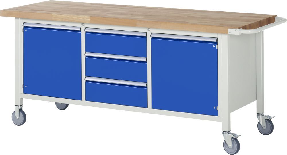 RAU Fahrbare Werkbank Modell 8569 Breite 2000 mm x Tiefe 700 mm x Höhe 880 mm Produktbild RAU Fahrbare Werkbank Modell 8569 Breite 2000 mm x Tiefe 700 mm x Höhe 880 mm
