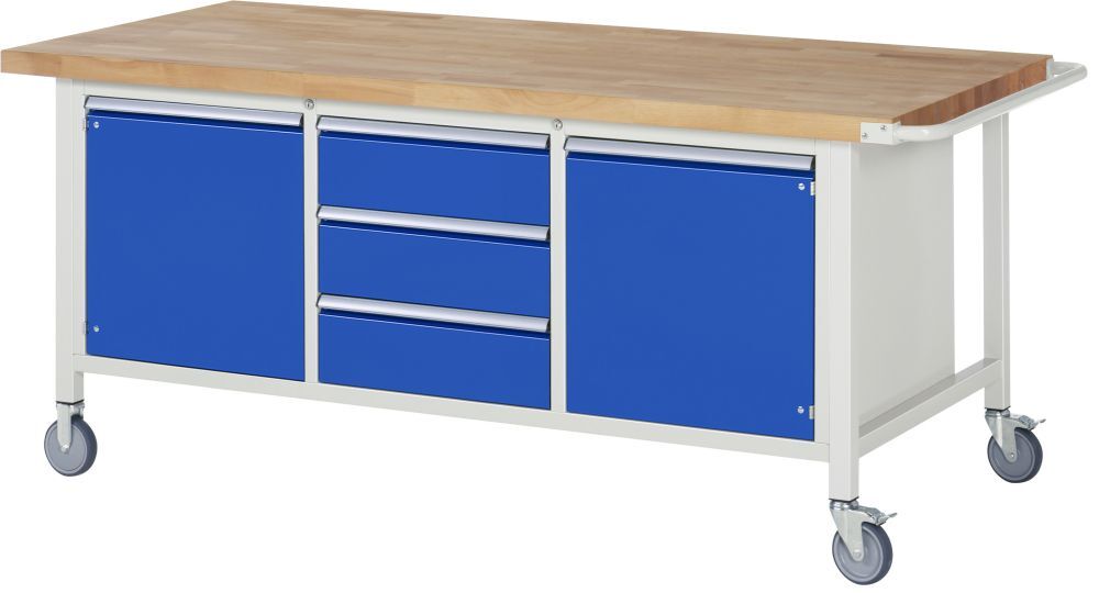 Rau Fahrbare Werkbank 8000 Buche-Massiv Modell 8569 Breite 2000 mm Produktbild Rau Fahrbare Werkbank 8000 Buche-Massiv Modell 8569 Breite 2000 mm