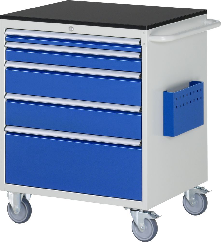 RAU Montagewagen Arbeitsplatte 19 mm Serie 7000 5 Schubladen Größe XL Produktbild RAU Montagewagen Arbeitsplatte 19 mm Serie 7000 5 Schubladen Größe XL