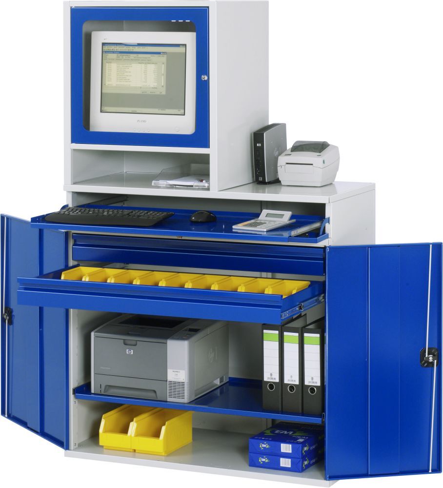 Rau Computer Schrank Modell 66 Breite 1100 mm 2 Innenschubladen Produktbild Rau Computer Schrank Modell 66 Breite 1100 mm 2 Innenschubladen