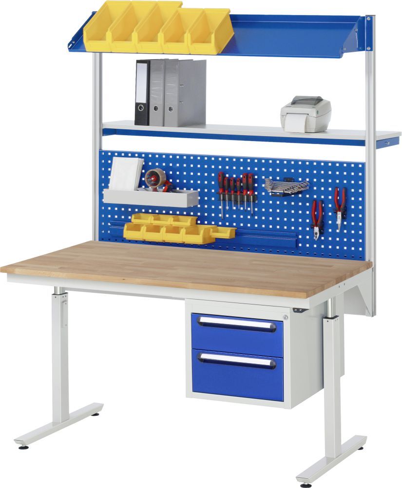 RAU Werktisch Serie adlatus 300 2000 x 1000 mm RAL7035 Produktbild RAU Werktisch Serie adlatus 300 2000 x 1000 mm RAL7035