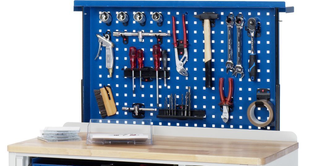 RAU Lochwandauszug für Werkzeugwagen Breite 1000 mm Produktbild RAU Lochwandauszug für Werkzeugwagen Breite 1000 mm