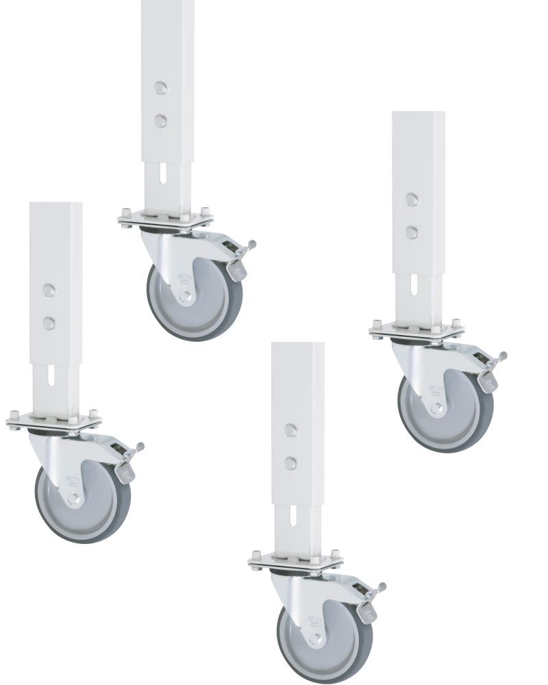 RAU Rollensatz Arbeitstisch Serie Tom 2 Bock und 4 Lenkrollen Produktbild RAU Rollensatz Arbeitstisch Serie Tom 2 Bock und 4 Lenkrollen