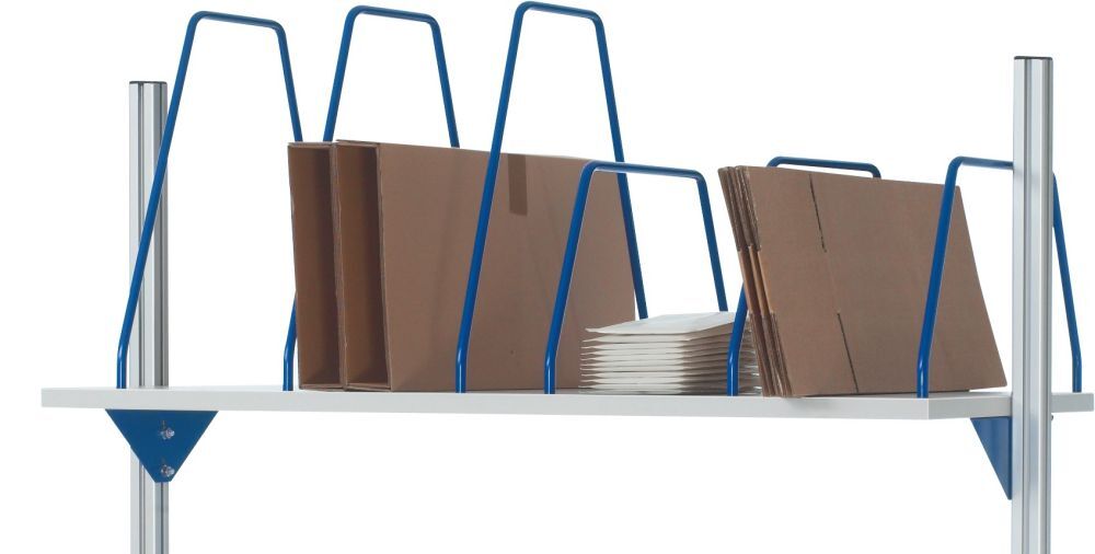 RAU Kartonagenmagazin Breite 1250 mm x Tiefe 600 mm Farbe Gestell RAL5010 Produktbild RAU Kartonagenmagazin Breite 1250 mm x Tiefe 600 mm Farbe Gestell RAL5010