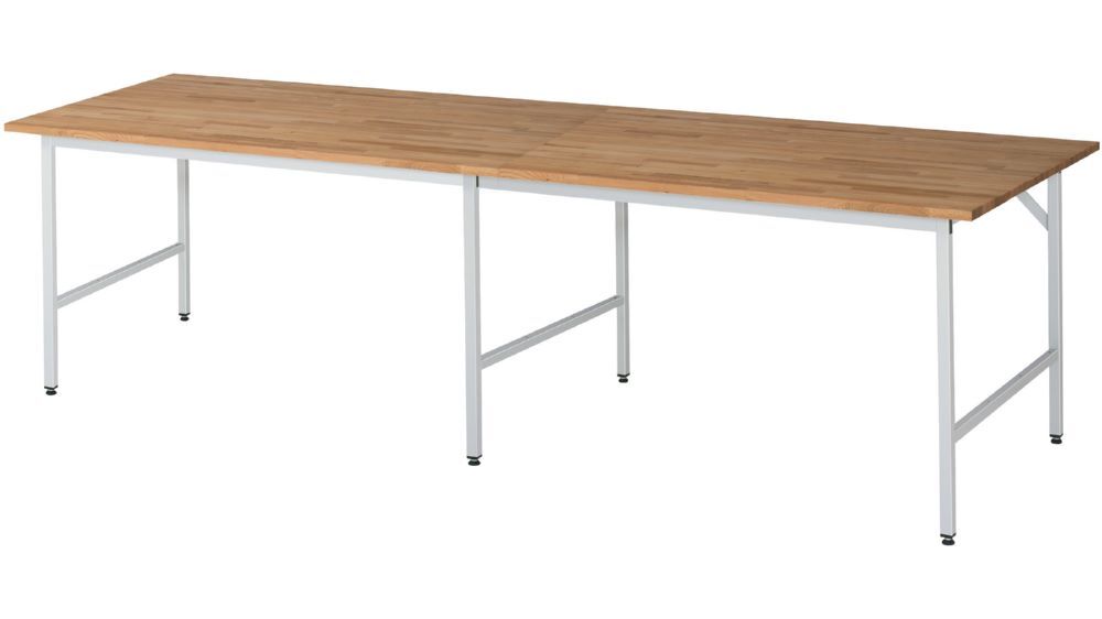 Produktbild Rau Werkbänke Arbeitstisch Jerry 3000 x 1000 x 800-850 mm B-Platte 25 mm RAL 7035