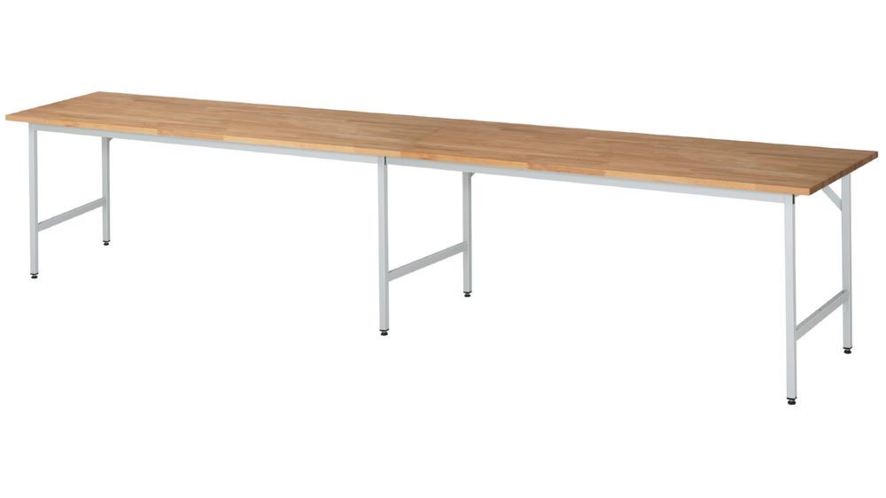 Produktbild Rau Werkbänke Arbeitstisch Jerry 4000 x 800 x 800-850 mm B-Platte 25 mm RAL 7035