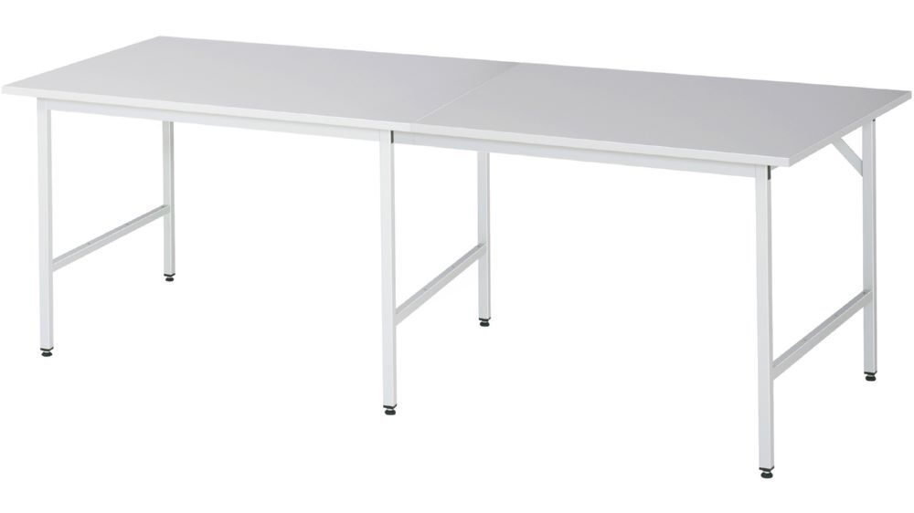 Produktbild Rau Werkbänke Arbeitstisch Jerry 2500 x 1000 x 800-850 mm M-Platte 22 mm RAL 7035