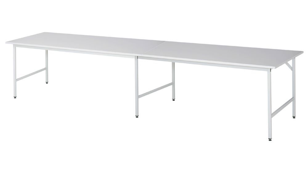 Produktbild Rau Werkbänke Arbeitstisch Jerry 4000 x 1000 x 800-850 mm M-Platte 22 mm RAL 7035