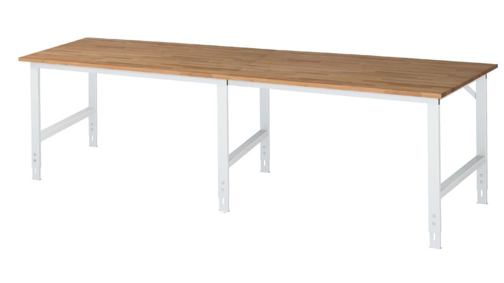 Produktbild Rau Werkbänke Arbeitstisch Tom 3000 x 1000 x 760-1080 mm B-Platte 25 mm RAL 7035