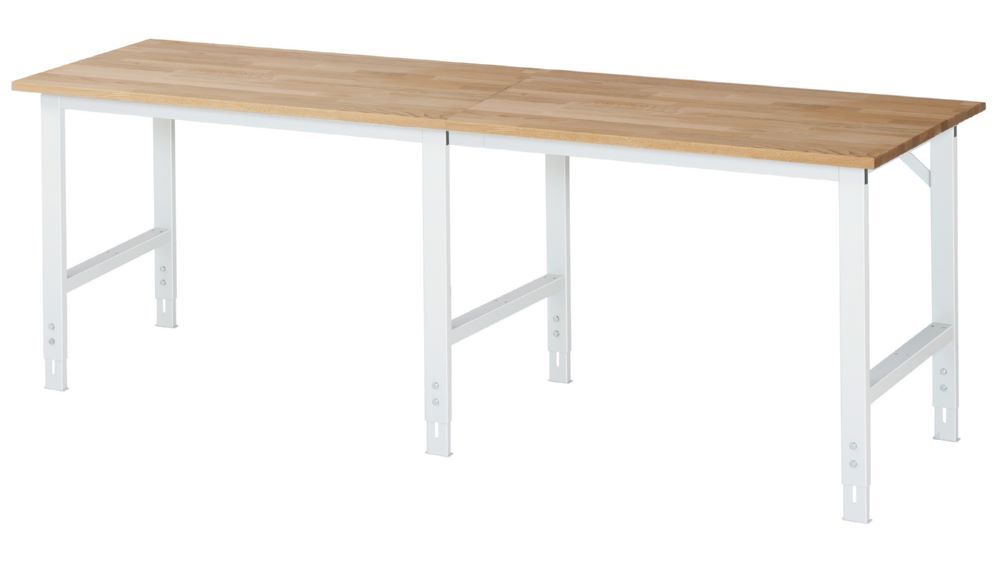 Produktbild Rau Werkbänke Arbeitstisch Tom 2500 x 800 x 760-1080 mm B-Platte 25 mm RAL 7035