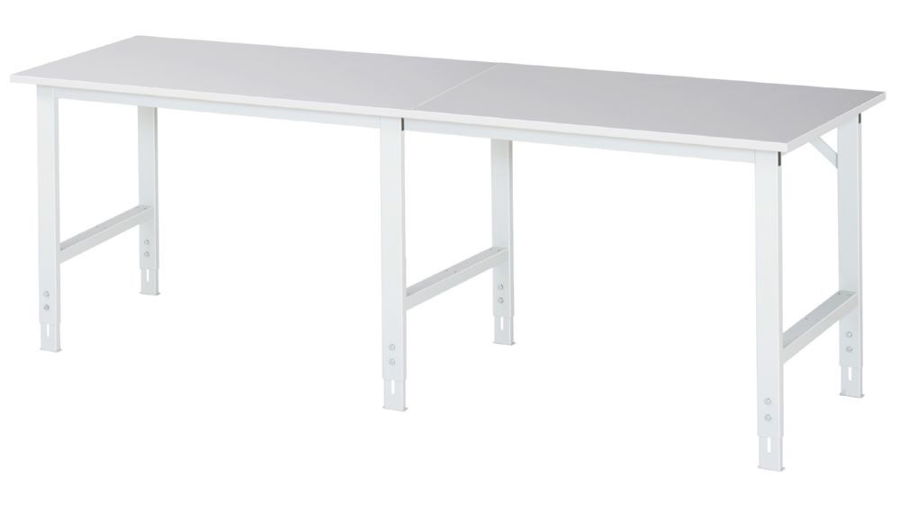 Produktbild Rau Werkbänke Arbeitstisch Tom 2500 x 800 x 760-1080 mm M-Platte 22 mm RAL 7035