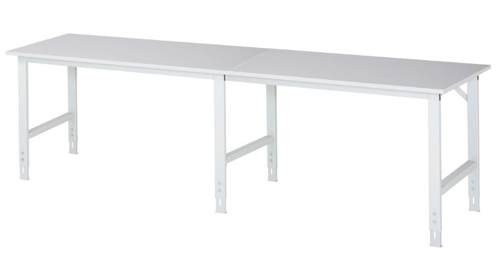 Produktbild Rau Werkbänke Arbeitstisch Tom 3000 x 800 x 760-1080 mm M-Platte 22 mm RAL 7035