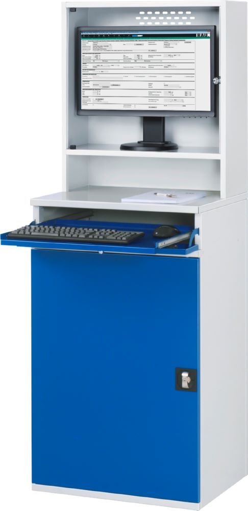 Produktbild Rau Werkbänke Computer Schrank 99 stationär 650 x 520 x 1770 mm mit Monitorgehäuse