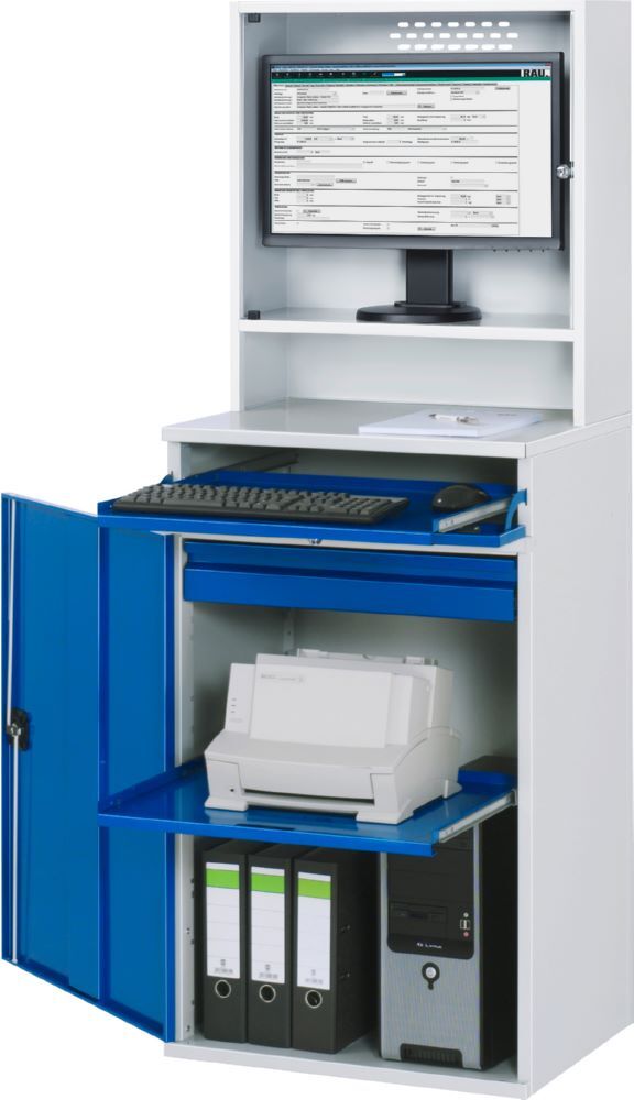 Produktbild Computer Schrank 99 stationär 650 x 520 x 1770 mm mit Monitorgehäuse bild 2