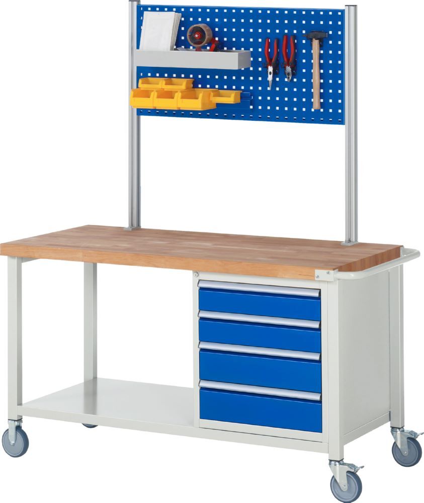 Rau Werkbänke Fahrbare Werkbank 8157 1250 x 900 x 880-1080 mm 3x Schubladen Produktbild Rau Werkbänke Fahrbare Werkbank 8157 1250 x 900 x 880-1080 mm 3x Schubladen