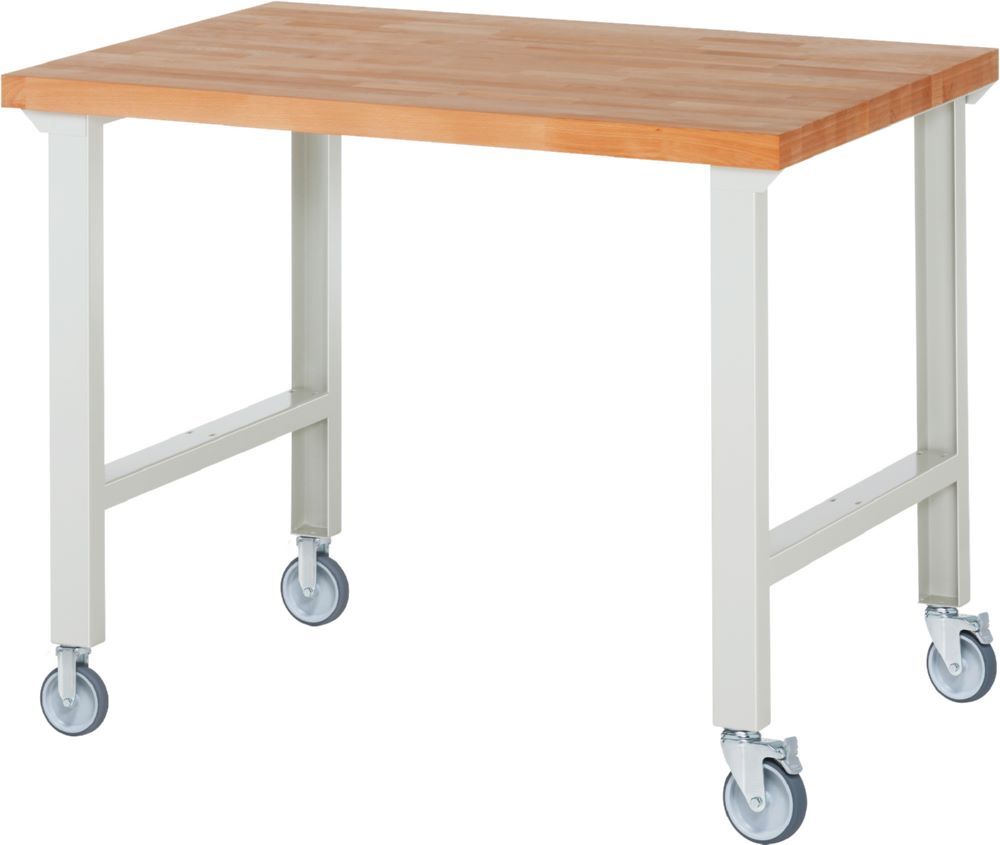 Produktbild Rau Werkbänke Fahrbare Werkbank 7000-1 1250 x 900 x 1000 mm Arbeitsplatte 40 mm RAL 7035