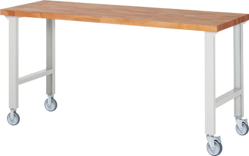 Produktbild Rau Werkbänke Fahrbare Werkbank 7000-1 2000 x 700 x 1000 mm Arbeitsplatte 40 mm RAL 7035