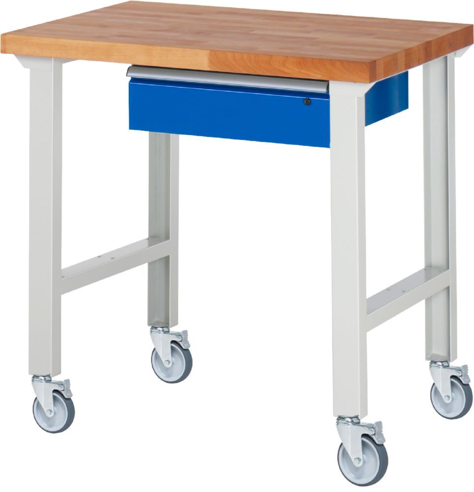 Produktbild Rau Werkbänke Fahrbare Werkbank 7001A1 1000 x 700 x 1000 mm mit 1 Schublade mit 4 Lenkrollen
