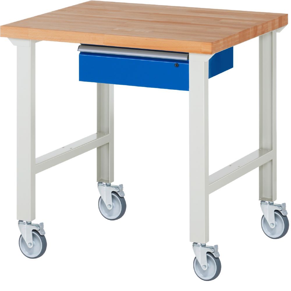 Produktbild Rau Werkbänke Fahrbare Werkbank 7001A1 1000 x 900 x 1000 mm mit 1 Schublade mit 4 Lenkrollen