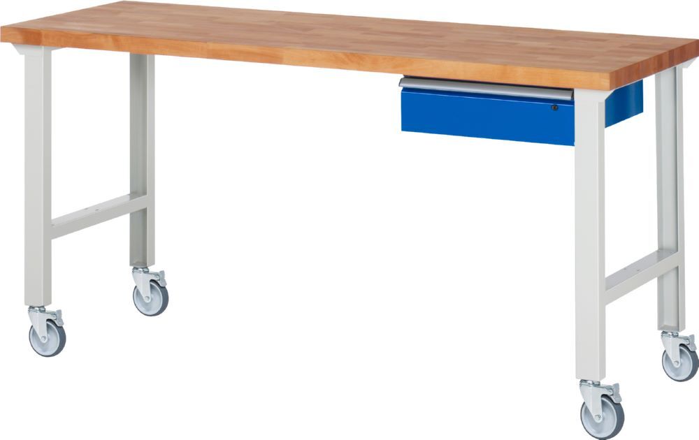 Produktbild Rau Werkbänke Fahrbare Werkbank 7001A1 2000 x 700 x 1000 mm mit 1 Schublade mit 4 Lenkrollen
