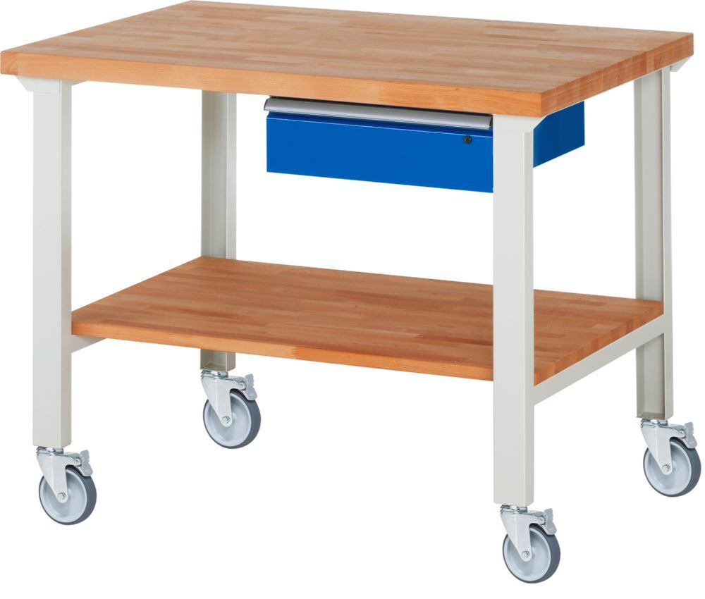 Produktbild Rau Werkbänke Fahrbare Werkbank 7001A7 1250 x 900 x 1000 mm mit 1 Schublade mit 4 Lenkrollen