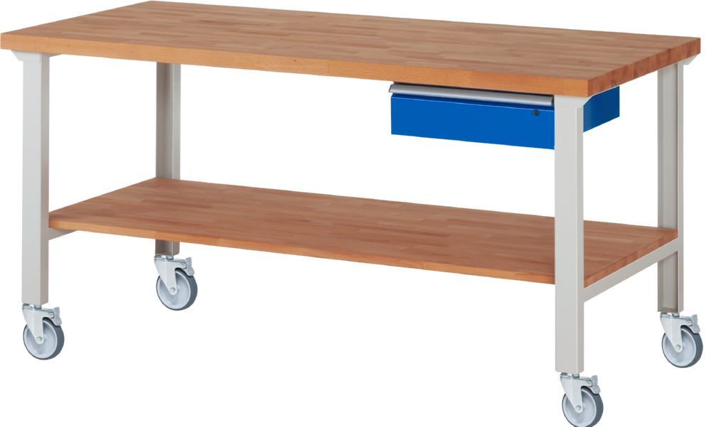 Produktbild Rau Werkbänke Fahrbare Werkbank 7001A7 2000 x 900 x 1000 mm mit 1 Schublade mit 4 Lenkrollen