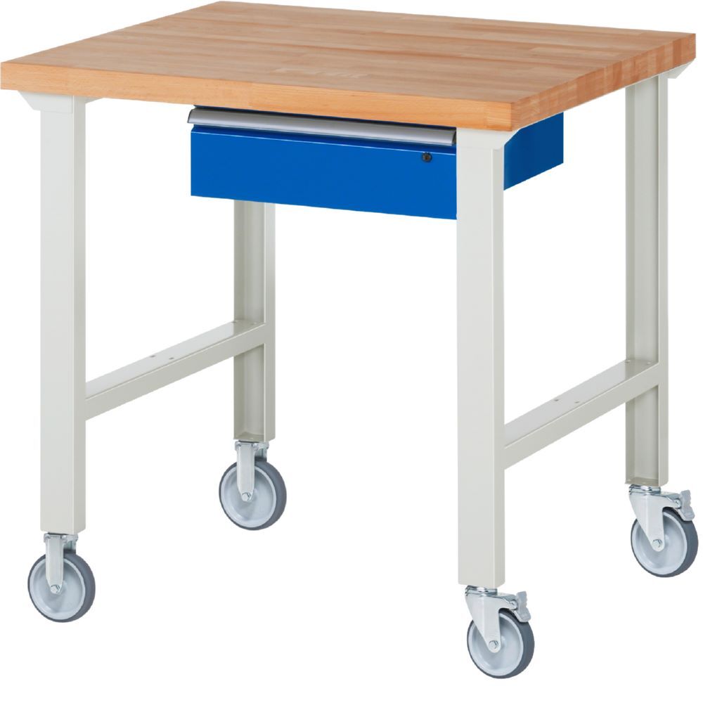 Produktbild Rau Werkbänke Fahrbare Werkbank 7001A1 1000 x 900 x 1000 mm mit 1 Schublade RAL 7035/5010
