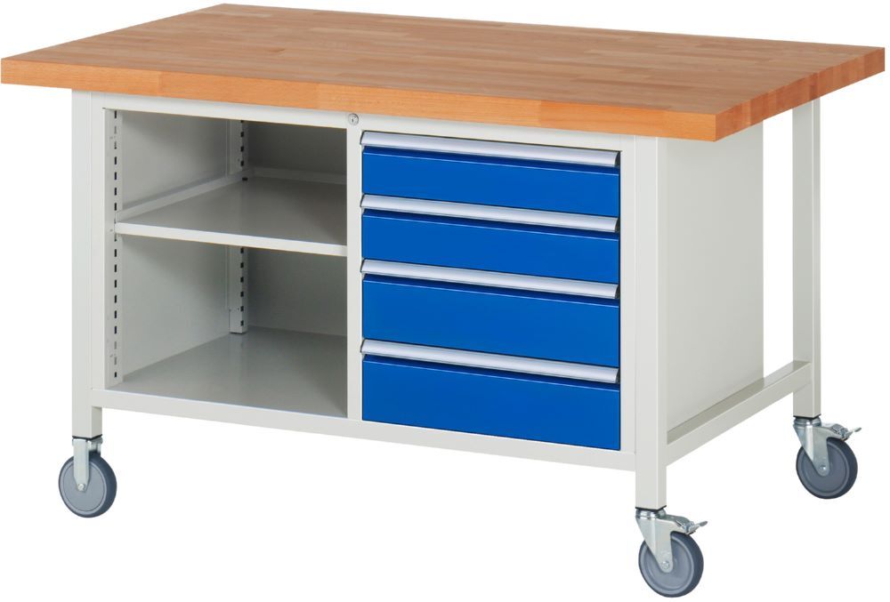 Rau Werkbänke Fahrbare Werkbank 8000 1500 x 900 x 880 bis 1080 mm Modell 8463 Produktbild Rau Werkbänke Fahrbare Werkbank 8000 1500 x 900 x 880 bis 1080 mm Modell 8463