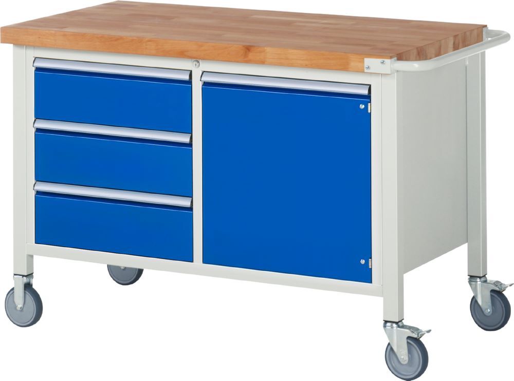 Rau Fahrbare Werkbank 8000 Modell 8468 mit 1250 x 700 mm Höhe verstellbar Produktbild Rau Fahrbare Werkbank 8000 Modell 8468 mit 1250 x 700 mm Höhe verstellbar