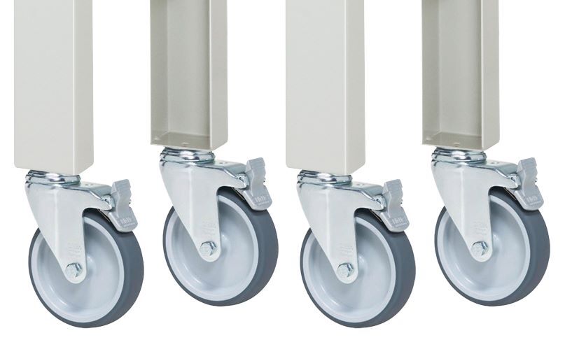 Produktbild Fahrbare Werkbank 1000 x 700 x 950-1000 mm RAL 7035 mit 4 Lenkrollen bild 4