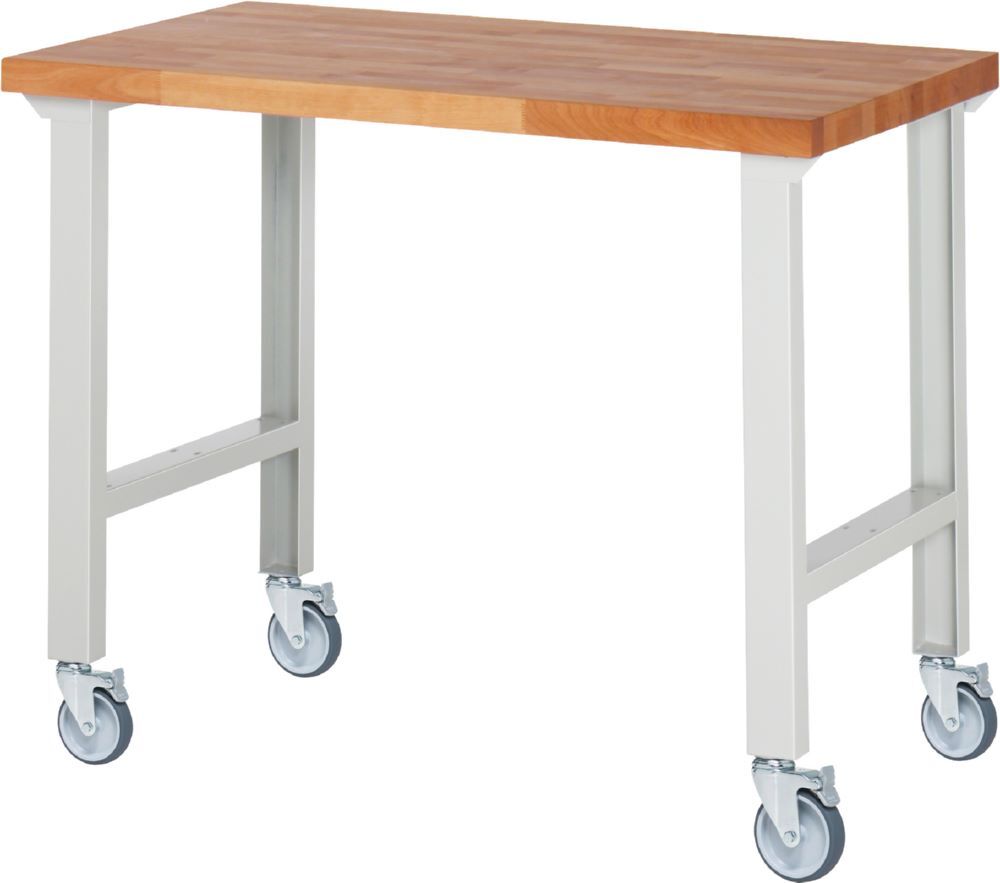 Produktbild Rau Werkbänke Fahrbare Werkbank 7000-1 1250 x 700 x 1000 mm RAL 7035 mit 4 Lenkrollen