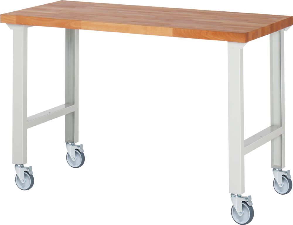 Produktbild Rau Werkbänke Fahrbare Werkbank 7000-1 1500 x 700 x 1000 mm RAL 7035 mit 4 Lenkrollen