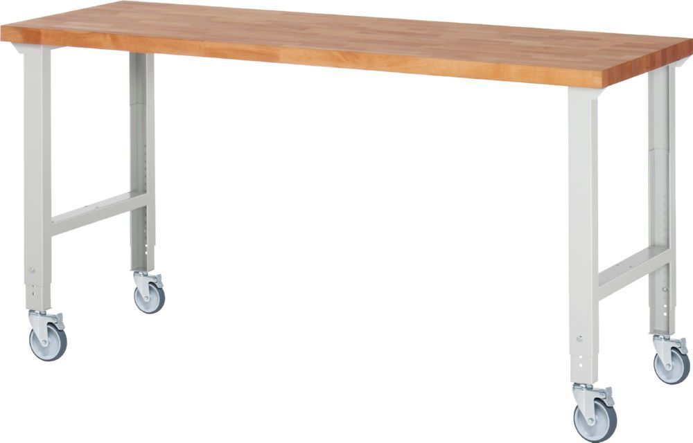 Produktbild Rau Werkbänke Fahrbare Werkbank 7000-1 2000 x 700 x 950-1000 mm RAL 7035 mit 4 Lenkrollen