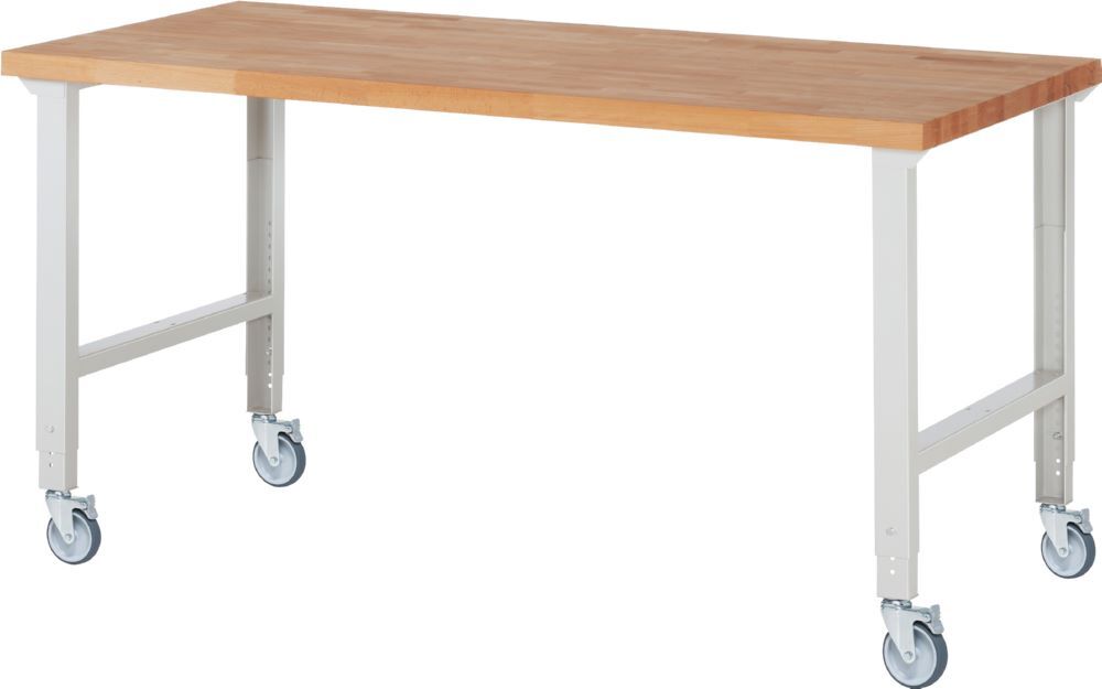 Produktbild Rau Werkbänke Fahrbare Werkbank 7000-1 2000 x 900 x 950-1000 mm RAL 7035 mit 4 Lenkrollen