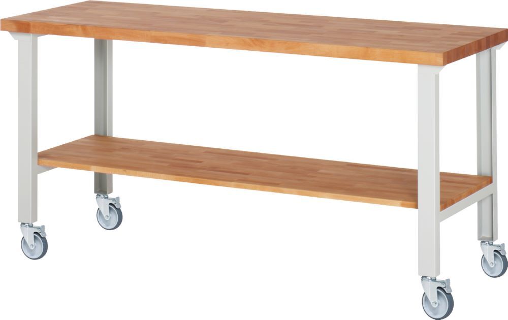 Produktbild Rau Werkbänke Fahrbare Werkbank 7000-7 2000 x 700 x 1000 mm RAL 7035 mit 4 Lenkrollen