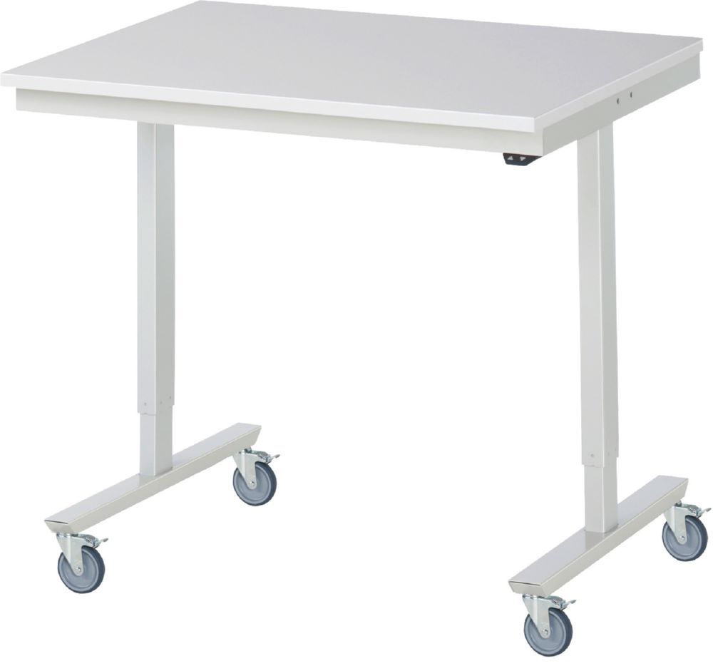 Produktbild Rau Werkbänke Fahrbarer Arbeitstisch adlatus 1000 x 800 x 855-1252 mm Melaminharz 150 kg