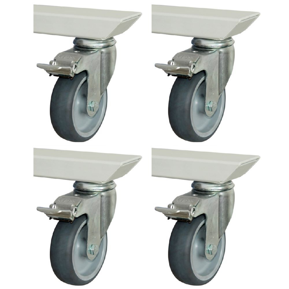 Produktbild Fahrbarer Arbeitstisch adlatus 1250 x 800 x 855-1252 mm Melaminharz 150 kg bild 2