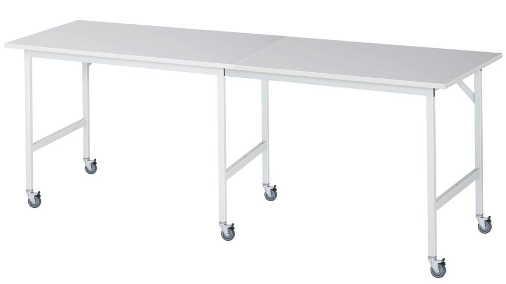 Produktbild Rau Werkbänke Fahrbarer Arbeitstisch Jerry 2500 x 800 x 900 mm M-Platte 22 mm 6 Lenkrollen